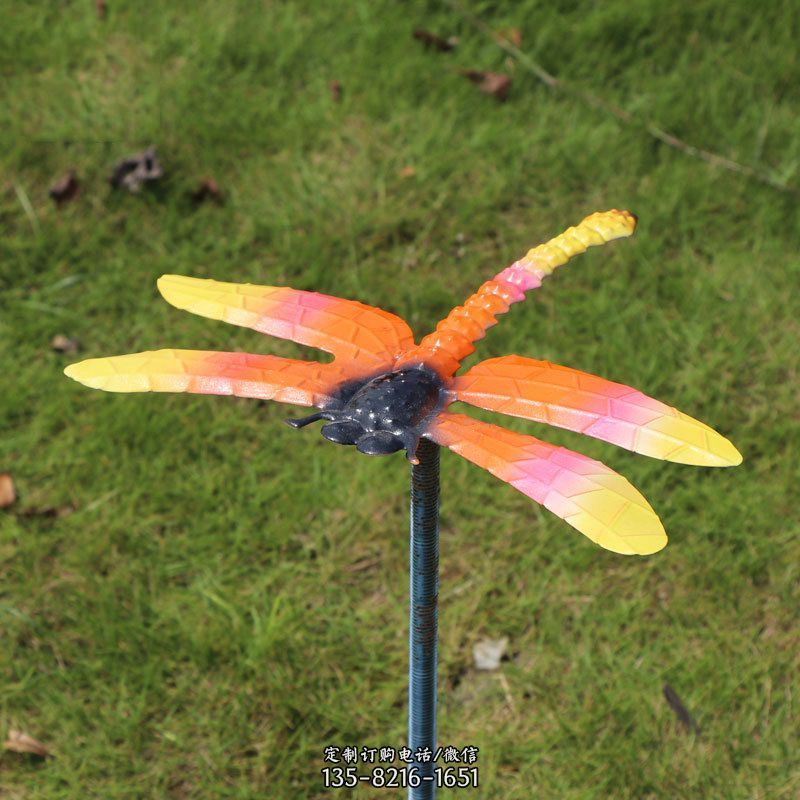 不銹鋼彩繪蜻蜓插件 不銹鋼彩繪蜻蜓插件