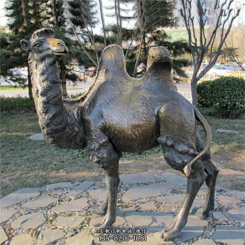 公園駱駝動物銅雕擺件