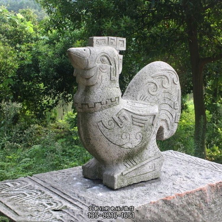 抽象生肖酉雞動物石雕塑