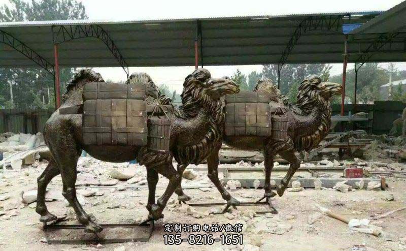 載貨駱駝公園動物銅雕