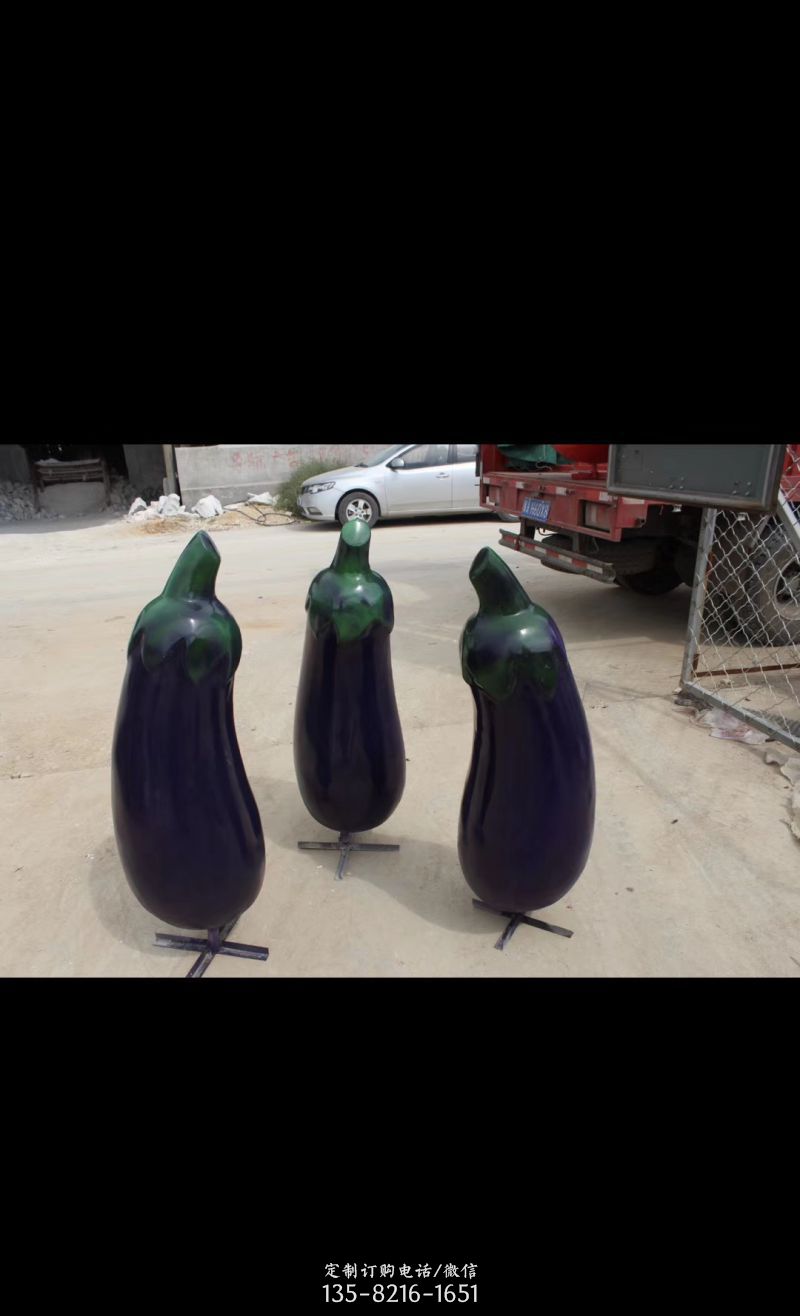 玻璃鋼仿真蔬菜雕塑公園玻璃鋼茄子雕塑 玻璃鋼仿真蔬菜雕塑公園玻璃鋼茄子雕塑