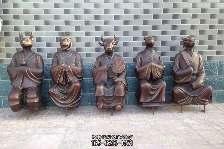 銅雕獸首人身十二生肖雕塑 銅雕獸首人身十二生肖雕塑