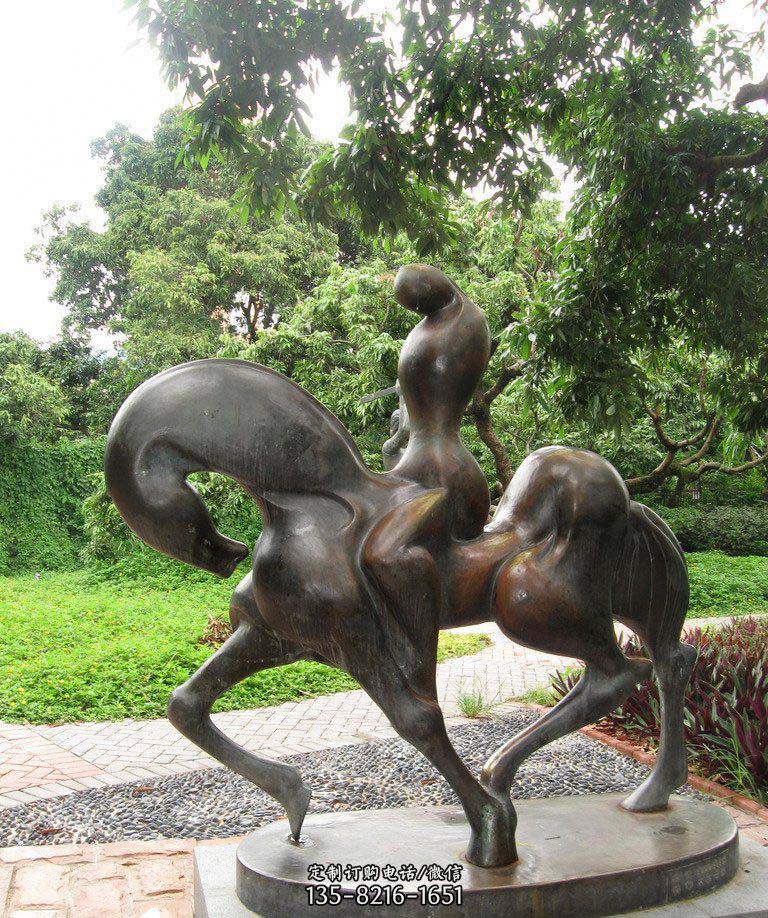 公園抽象騎馬人物景觀(guān)銅雕