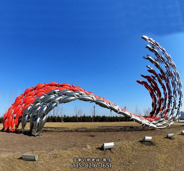 不銹鋼園林景觀造型魚雕塑 不銹鋼園林景觀造型魚雕塑