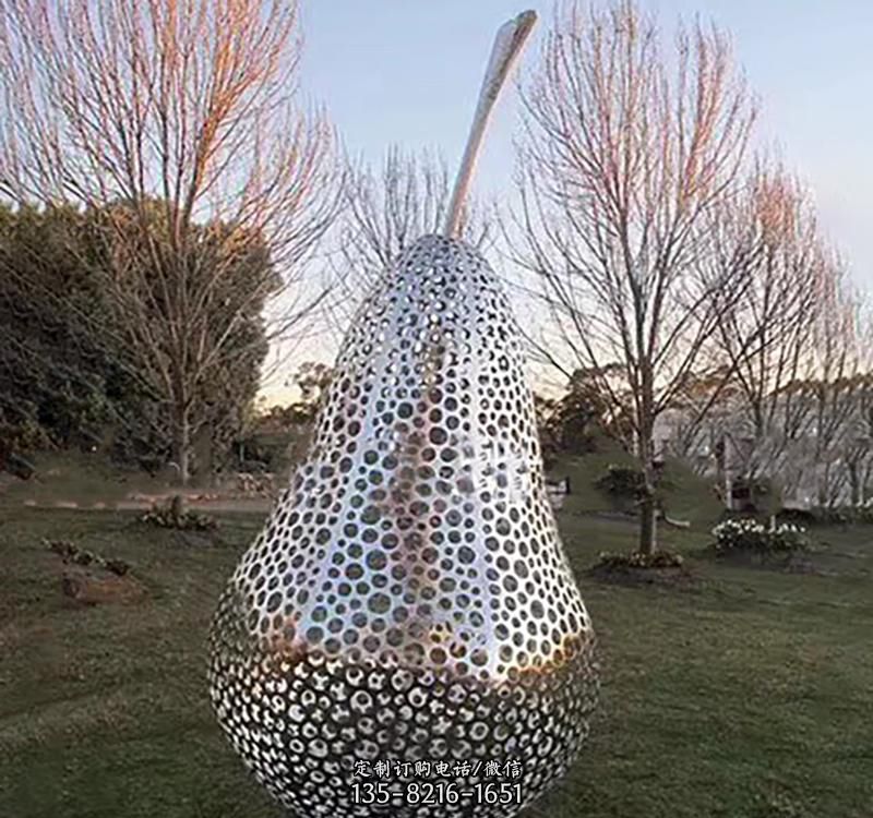 不銹鋼鏤空水果梨雕塑 不銹鋼鏤空水果梨雕塑
