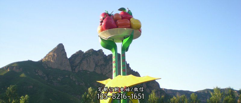 不銹鋼大果盤水果之鄉(xiāng)雕塑 不銹鋼大果盤水果之鄉(xiāng)雕塑