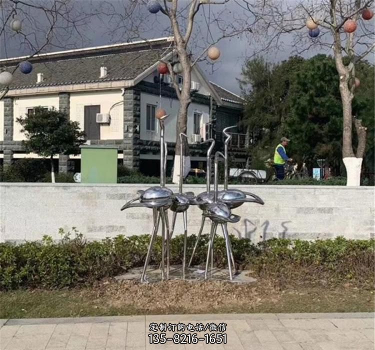 不銹鋼鏡面仙鶴雕塑 不銹鋼鏡面仙鶴雕塑