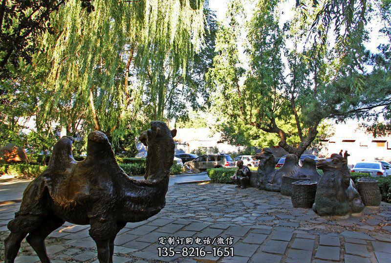 公園小駱駝動物銅雕
