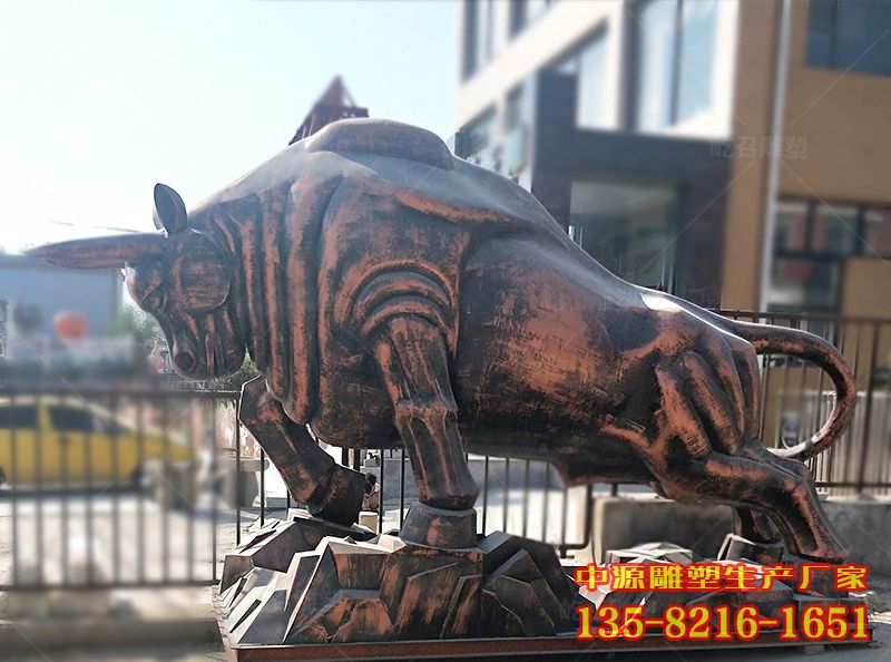 大型鑄銅華爾街牛動(dòng)物景觀雕塑